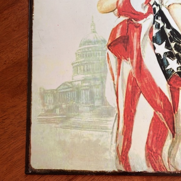 Vintage-look metal wall hanging from Hobby Lobby of WW1 Red Cross poster - Picture 4 of 16